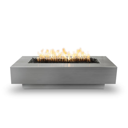 Coronado 84 inch rectangular fire pit in Stainless Steel finish by The Outdoor Plus
