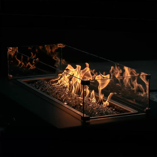 36x14 Glass Wind Guard ¼" - Tempered with Polished Edges