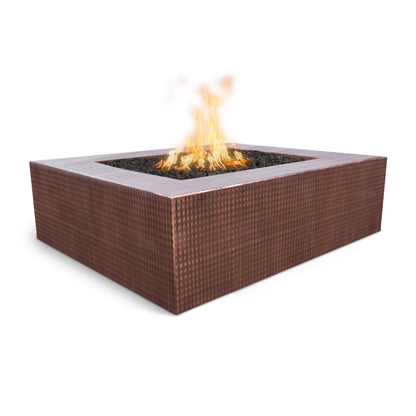 Quad Square Fire Pit in Hammered Copper