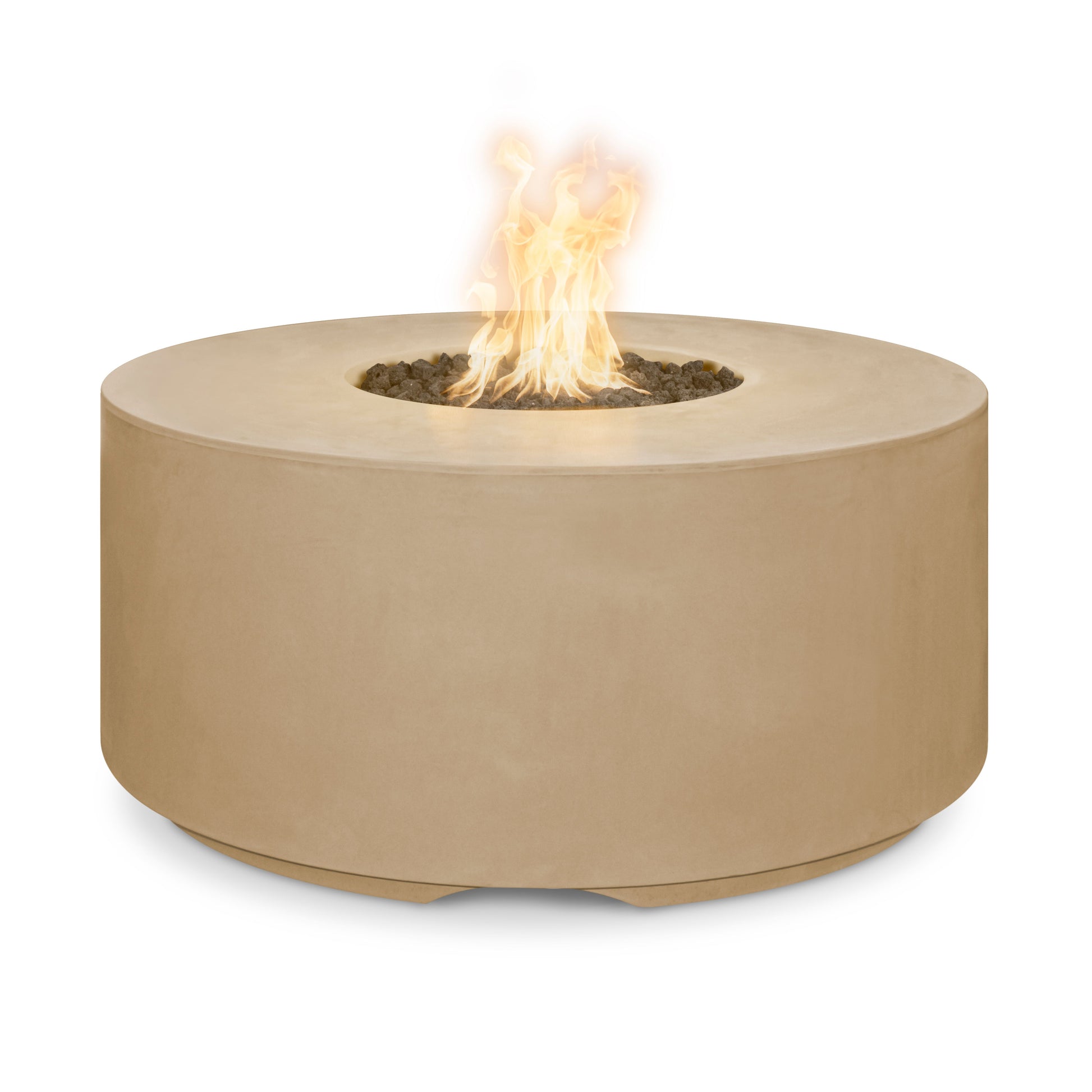 Florence 72 inch round concrete fire pit in Ash finish by The Outdoor Plus
