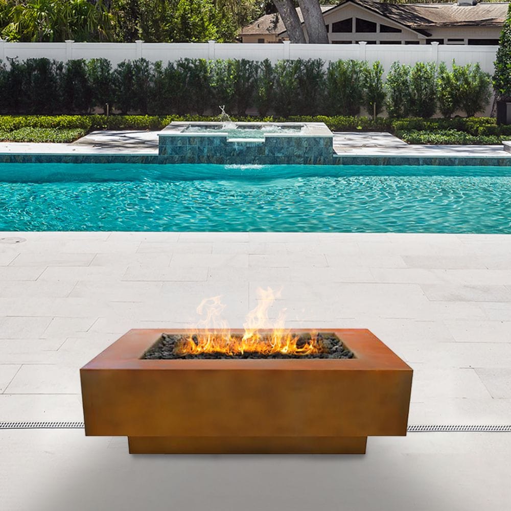 Coronado 48" Rectangular Fire Pit Metal Collection by The Outdoor Plus