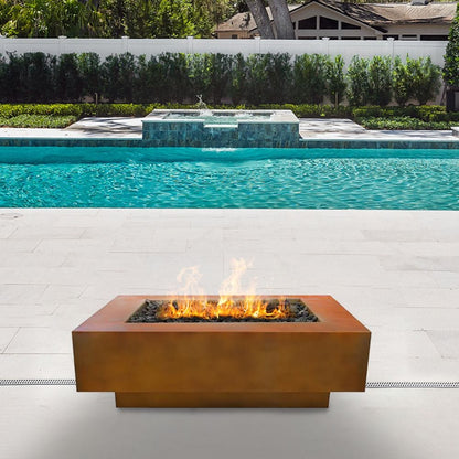 Coronado 48" Rectangular Fire Pit Metal Collection by The Outdoor Plus