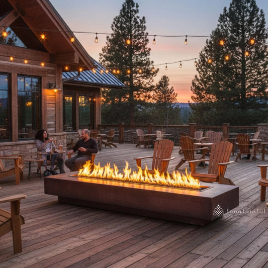 Coronado 84" Rectangular Fire Pit Metal Collection by The Outdoor Plus