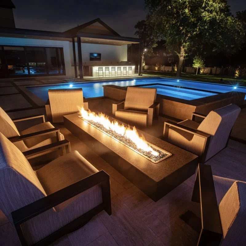 Coronado 84" Rectangular Fire Pit Metal Collection by The Outdoor Plus