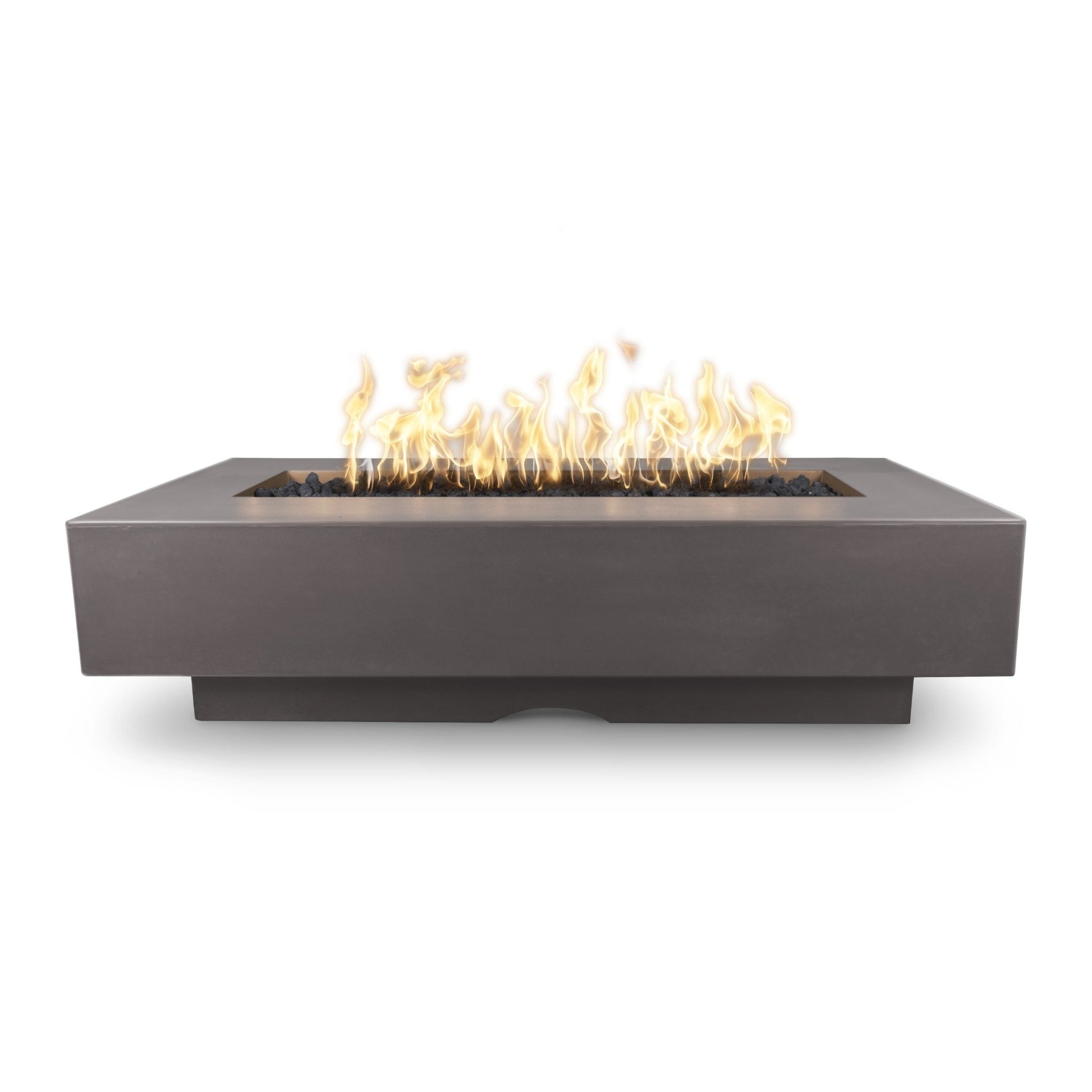 Del Mar 48 inch concrete rectangular fire pit in Gray finish by The Outdoor Plus


