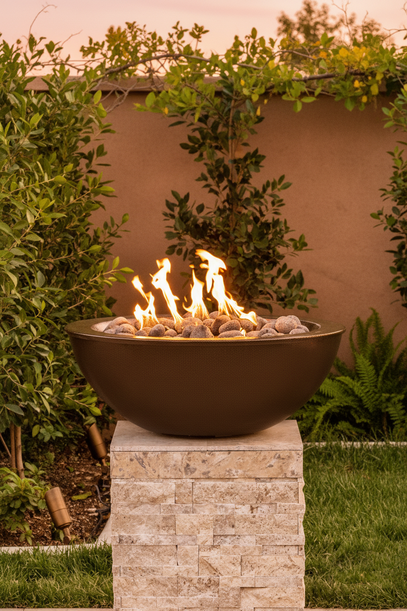 Sedona Narrow Ledge Fire Bowl in Brown