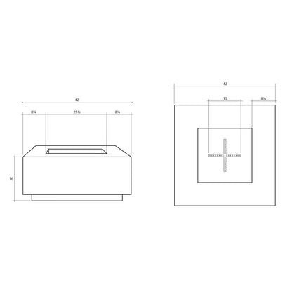 Tavola 48" Square Fire Pit